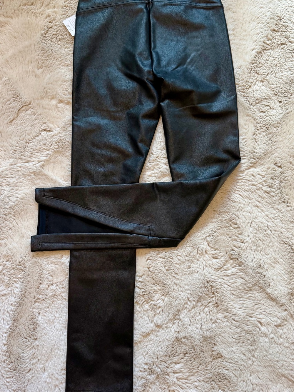 SPANX Black Faux Leather-Look Leggings